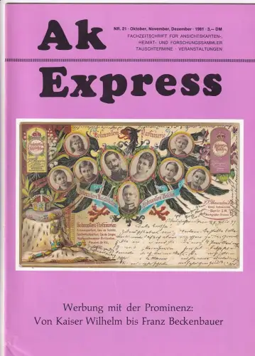 Ak Express Fachzeitschrift für Ansichtskarten Zeitschrift Nr. 21 1981