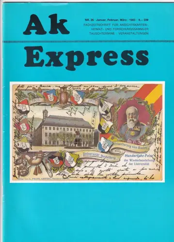 Ak Express Fachzeitschrift für Ansichtskarten Zeitschrift Nr. 26 1983
