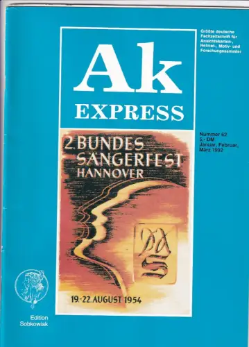 Ak Express Fachzeitschrift für Ansichtskarten Zeitschrift Nr. 62 1992