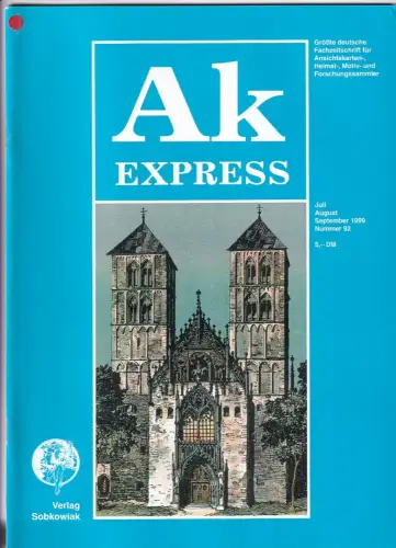 Ak Express Fachzeitschrift für Ansichtskarten Zeitschrift Nr. 92 1999