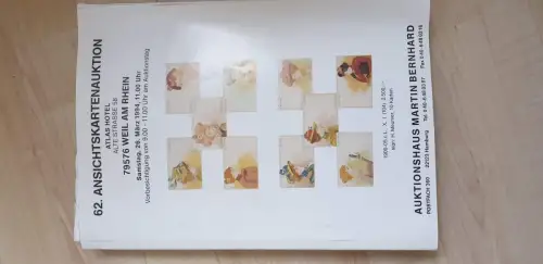 Auktionskatalog 62. Ansichtskartenauktion Auktionshaus Martin Bernhard Ansichtskarten Auktion 1994