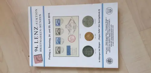 Auktionskatalog 94. Lenz Auktion Briefmarken Münzen 2015