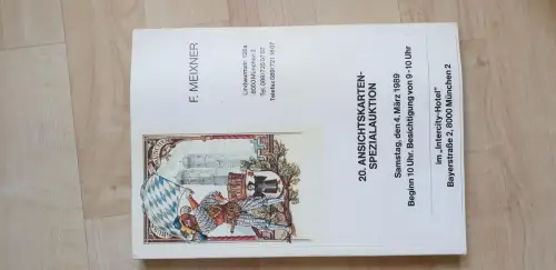 Auktionskatalog Franz Meixner 15. Ansichtskarten-Spezialauktion 1988 Auktion