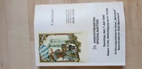 Auktionskatalog Franz Meixner 20. Ansichtskarten-Spezialauktion 1989 Auktion