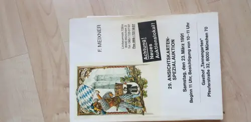 Auktionskatalog Franz Meixner 29. Ansichtskarten-Spezialauktion 1991