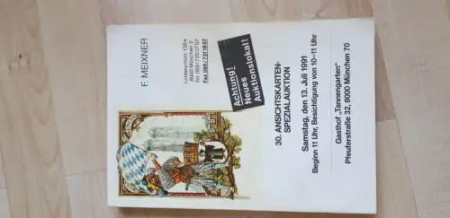 Auktionskatalog Franz Meixner 30. Ansichtskarten-Spezialauktion 1991