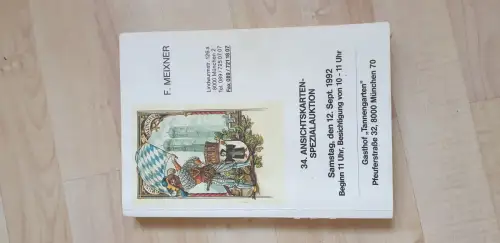Auktionskatalog Franz Meixner 34. Ansichtskarten-Spezialauktion 1992