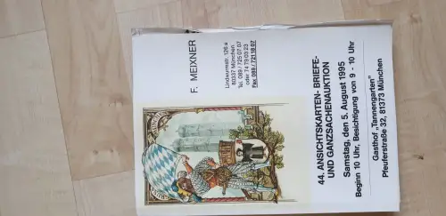 Auktionskatalog Franz Meixner 44. Ansichtskarten- Brief- Ganzsachenauktion 1995