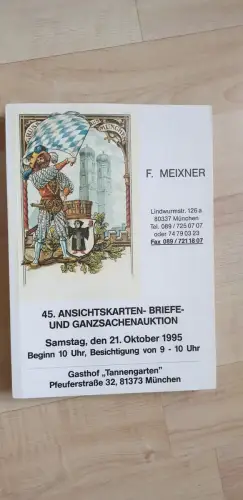 Auktionskatalog Franz Meixner 45. Ansichtskarten- Brief- Ganzsachenauktion 1995