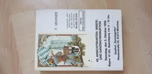 Auktionskatalog Franz Meixner 48. Ansichtskarten- und Heimatsammler Auktion 1996