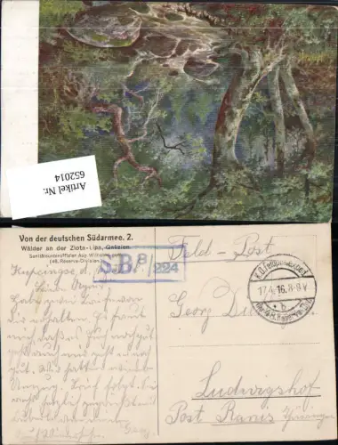K. D. Feldpost Südarmee Zlota Lipa Galizien S.B. 8/224 Ludwigshof Ranis