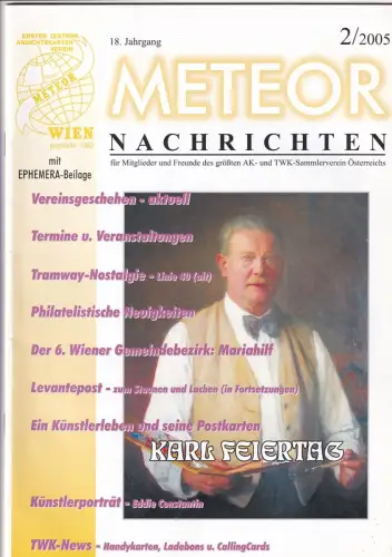 Meteor Nachrichten Jg. 18 Ausg. 2/2005 Karl Feiertag AK Sammlerverein