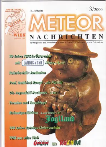 Meteor Nachrichten Wien AK Sammlerverein Jg. 13 Ausg. 3/2000 Oman Ruanda