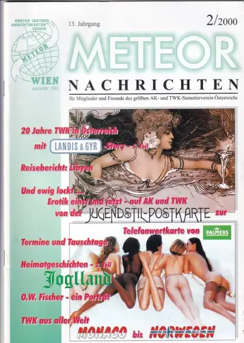 Meteor Nachrichten Wien AK Sammlerverein Jg. 13 Ausg. 2/2000 Erotik