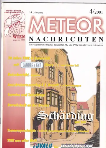 Meteor Nachrichten Wien AK Sammlerverein Jg. 14 Ausg. 4/2001 landis e Gyr