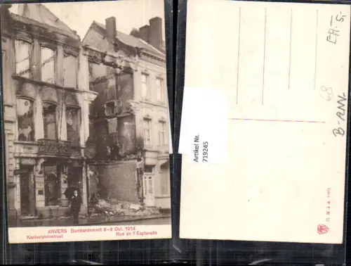 719245 Anvers Antwerpen Bombardement 8-9 Oct. 1914 Kasteelplainstraat