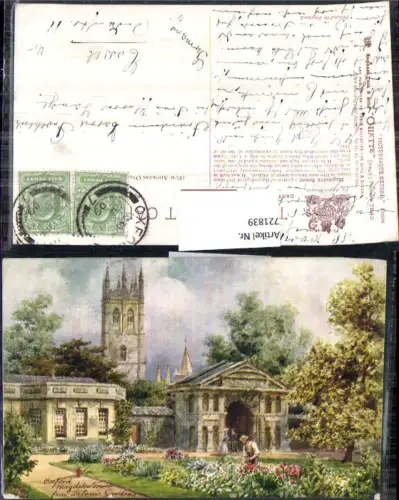 721839 Künstler AK Oxford Magdalen Tower from Botanic Gardens Oxfordshire