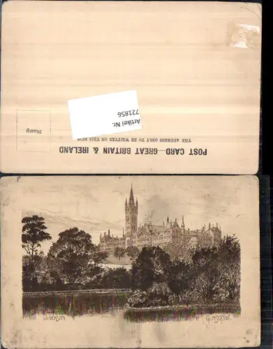 721856 Radierung AK Künstler AK Glasgow University Universität