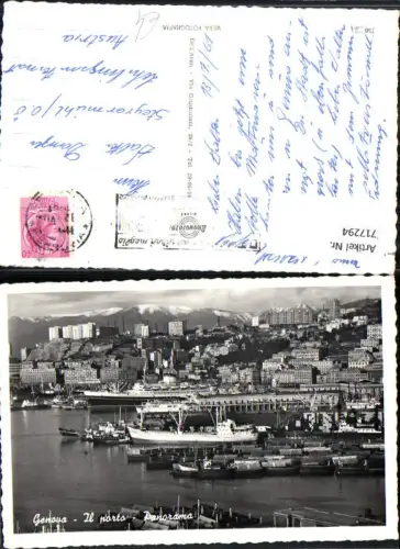 717294 Foto AK Genova Genua Il porto Panorama Hafen Schiffe Boote Italy