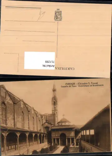 717299 Firenze Florenz Chiostro S. Croce Cappella de Pazzi Italy