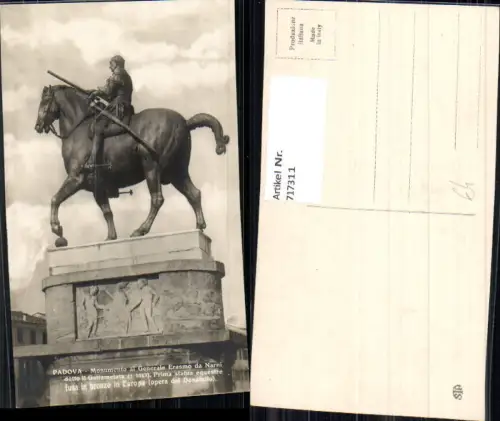 717311 Foto AK Padova Padua Monumento al Generale Erasmo da Narni Reiterdenkmal Italy