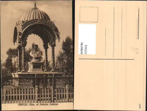 717313 Firenze Florenz Mon. al Principe Indiano Statue Denkmal Italy