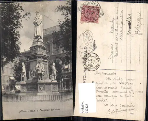 717327 Milano Mailand Mon. a Leonardo da Vinci Statue Denkmal Italy