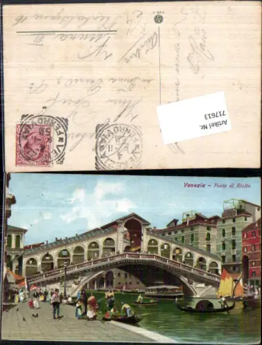 717613 Künstler AK Venezia Venedig Ponte Rialto