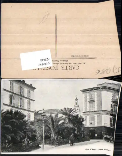 722413 Cote D`Azur San Remo Straßenpartie Laternen