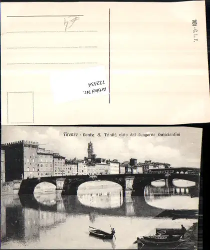 722434 Firenze Florenz Ponte S. Trinita visto dal Lungarno Guicciardini Brücke