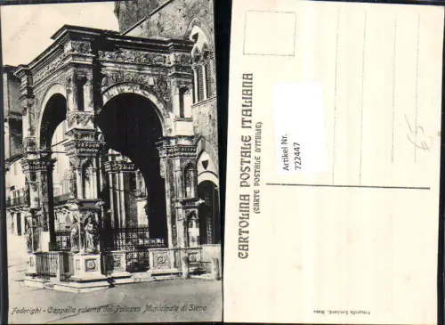 722447 Federighi Cappella esterna del Palazzo Municipale di Siena