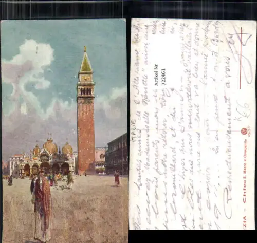 722461 Künstler AK Venezia Venedig Altimamo Chiesa S. Marco e Campanile Italien