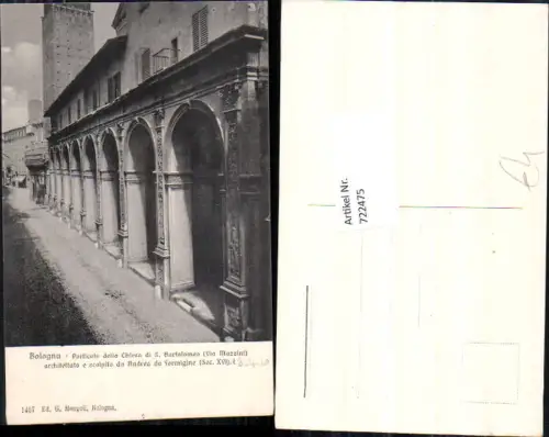 722475 Bologna Porticato della Chiesa di S. Bartolomeo (Via Mazzini) Bologna, Comune di Bologna