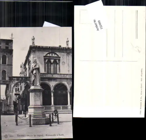 722499 Verona Piazza dei Signori Monumento a Dante Verona Verona