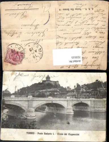 722515 Torino Ponte Umberto I Monte dei Cappuccini Regione Piemont