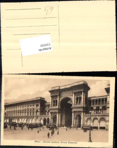 722532 Milano Mailand Facciata Galleria Vittorio Emanuele