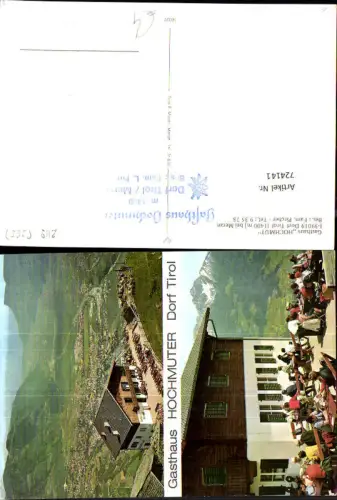 724141 Dorf Tirol b. Meran Gasthaus Hochmut Bez. Meran