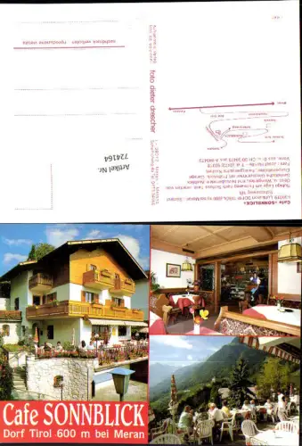 724164 Dorf Tirol b. Meran Cafe Sonnblick Gemeinde Meran Bez. Merano