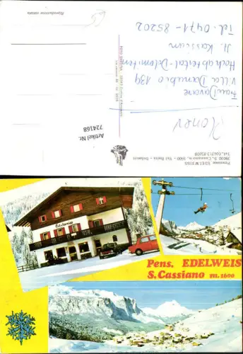 724168 S. Cassiano Pensione Edelweiss Abtei Val Badia Dolomiti Südtirol