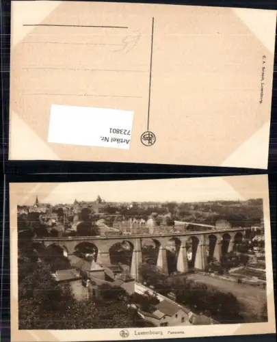 723801 Luxembourg Luxemburg Panorama mit Brücke Viadukt