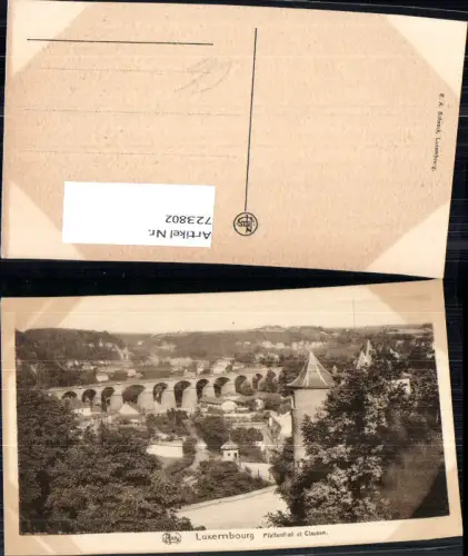 723802 Luxembourg Luxemburg Pfaffenthal et Clausen Brücke Viadukt