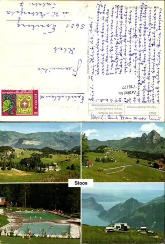 718177 Mehrbild AK Stoos Alpines Schwimmbad Stoos m. Mythen Vierwaldstättersee