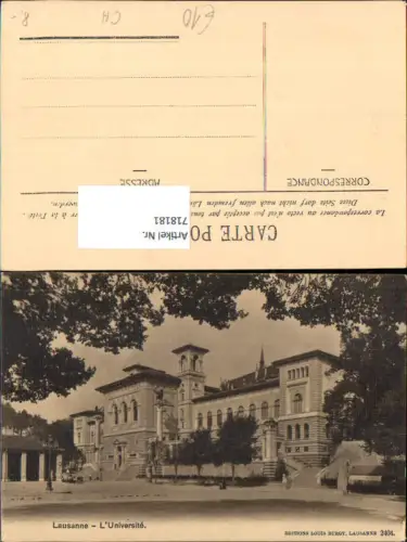 718181 Lausanne L Universite Universität