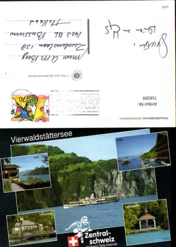 718399 Mehrbild AK Vierwaldstättersee Rütli Treib Tellskapelle Tellsplatte Schiff Dampfer Stadt Luzern