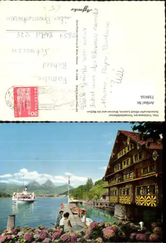 718416 Historisches Treibhaus a. Vierwaldstättersee Brunnen Mythen Schiff Dampfer Stadt Luzern