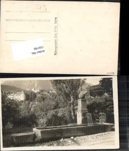 718748 seltene Foto-AK Spiez am Thunersee bei Thun Brunnen