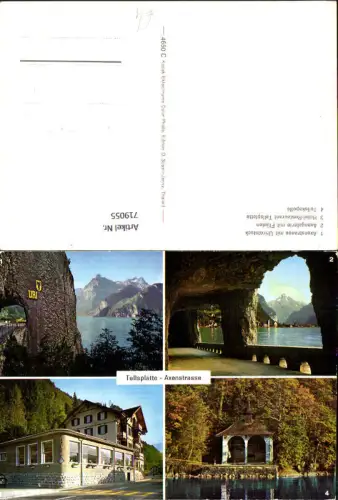 719055 Mehrbild AK Axenstrasse Urirotstock Flüelen Axengalerie Tellskapelle