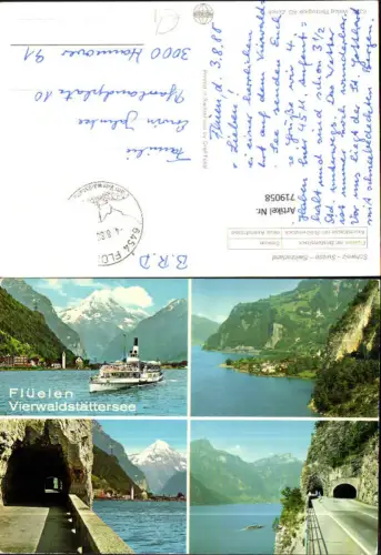719058 Mehrbild AK Flüelen Vierwaldstättersee Schiff Dampfer Sisikon Axenstraße