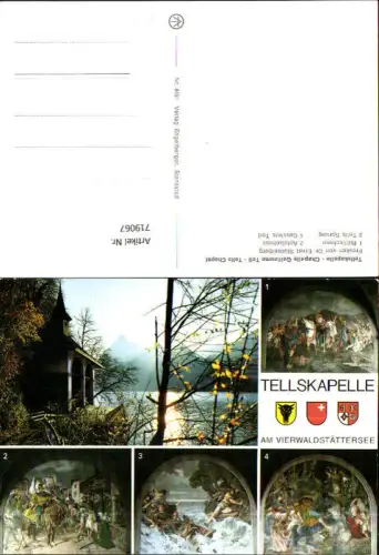 719067 Mehrbild AK Tellskapelle Sisikon Rütlischwur Apfelschuss Gesslers Tod Tells Sprung