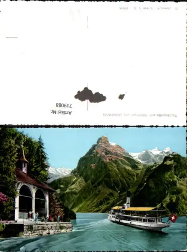 719088 Foto AK Sisikon Tellskapelle a. Vierwaldstättersee m. Gitschen u. Urirotstock Schiff Dampfer